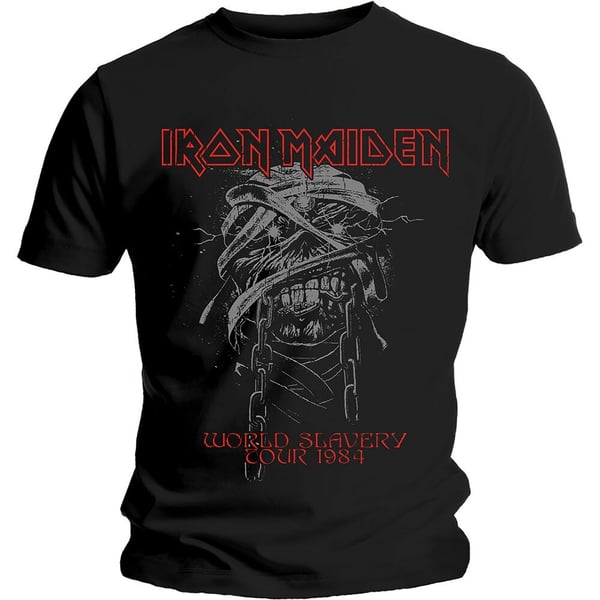 Iron Maiden Unisex T-Shirt: World Slavery 1984 Tour (X-Large)