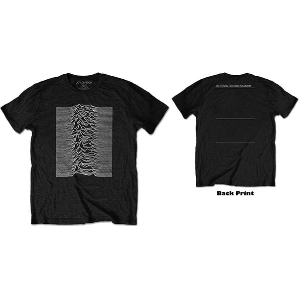 Joy Division Unisex T-Shirt: Unknown Pleasures (Back Print) (Large)