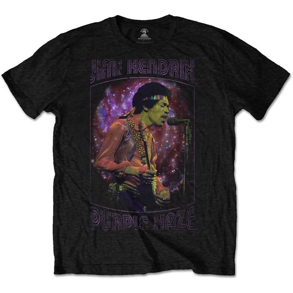 Jimi Hendrix Unisex T-Shirt: Purple Haze Frame (Small)