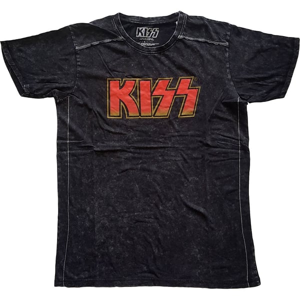 KISS Unisex Snow Wash T-Shirt: Classic Logo (Medium)