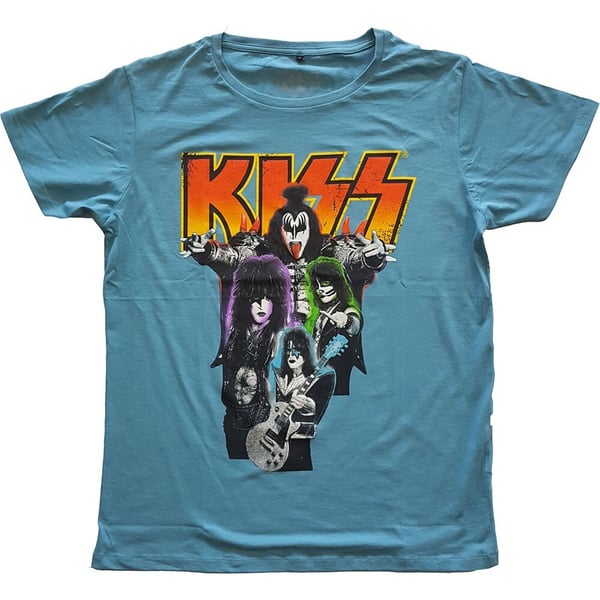 KISS Unisex T-Shirt: Neon Band (Small)