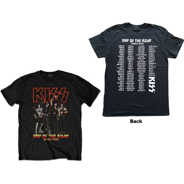 KISS Unisex T-Shirt: End Of The Road Tour (Back Print) (Large)