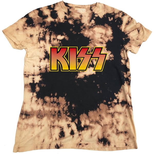 KISS Unisex T-Shirt: Classic Logo (Dip-Dye) (Large)