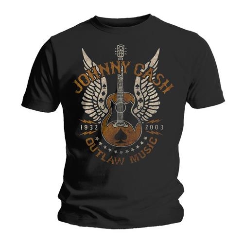 Johnny Cash Unisex T-Shirt: Outlaw (Large)