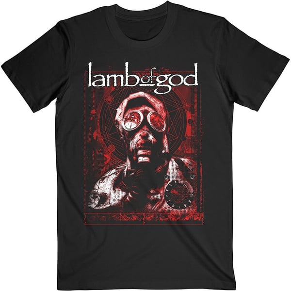 Lamb Of God Unisex T-Shirt: Gas Masks Waves (Medium)
