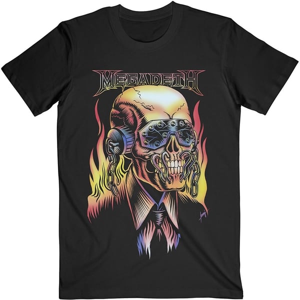 Megadeth Unisex T-Shirt: Flaming Vic (X-Large)