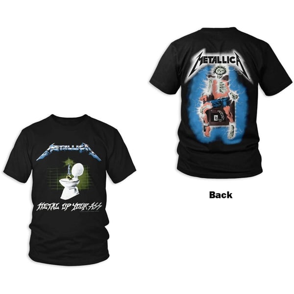 Metallica Unisex T-Shirt: Metal Up Your Ass (Back Print) (Large)