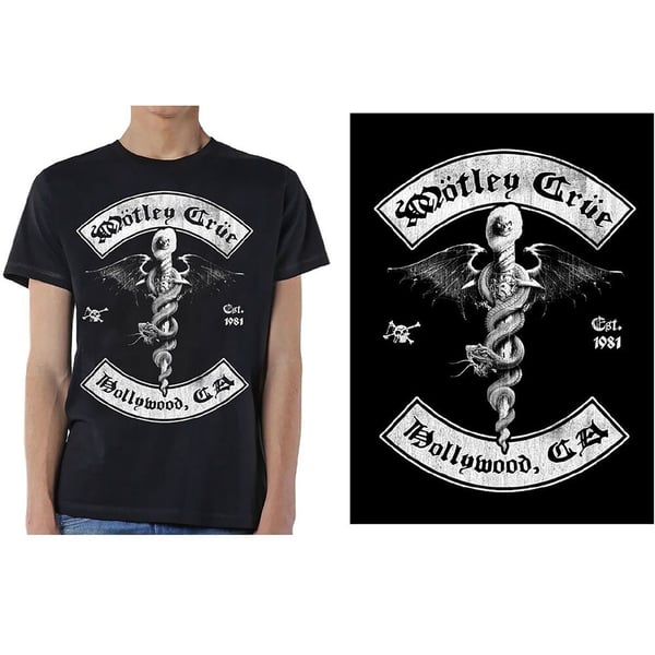 Motley Crue Unisex T-Shirt: Feelgood Hollywood Revision (Medium)
