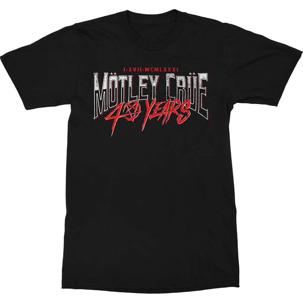 Motley Crue Unisex T-Shirt: 40 Years (Small)