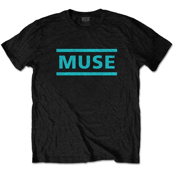 Muse Unisex T-Shirt: Light Blue Logo (Large)