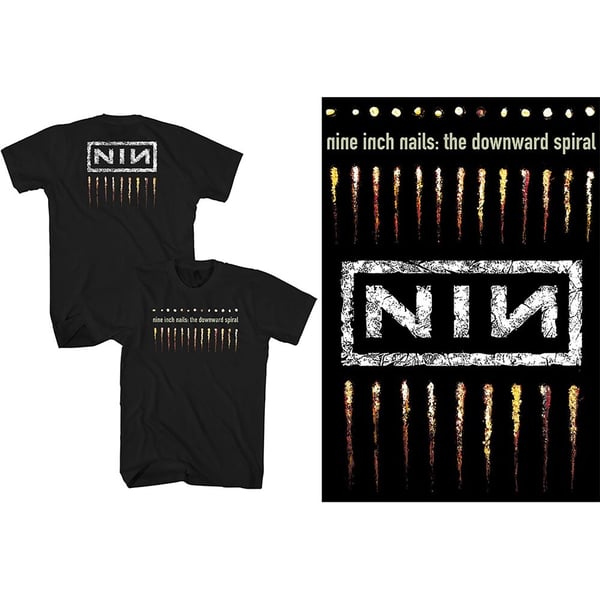 Nine Inch Nails Unisex T-Shirt: Downward Spiral (Back Print) (XX-Large)