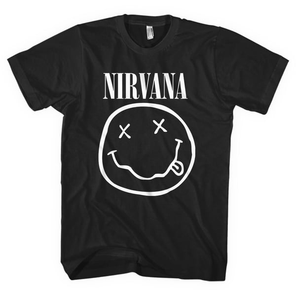 Nirvana Unisex T-Shirt: White Smiley (XX-Large)