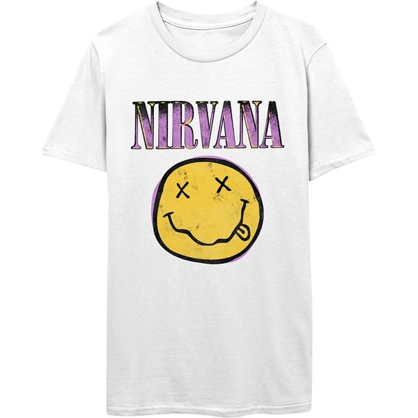 Nirvana Unisex T-Shirt: Xerox Smiley Pink (X-Large)