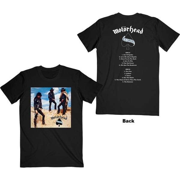 Motorhead Unisex T-Shirt: Ace of Spades Track list (Back Print) (Large)
