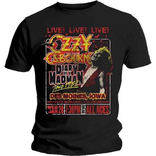 Ozzy Osbourne Unisex T-Shirt: Diary of a Madman Tour (X-Large)