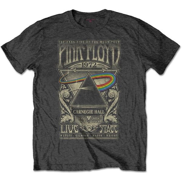 Pink Floyd Unisex T-Shirt: Carnegie Hall Poster (Medium)
