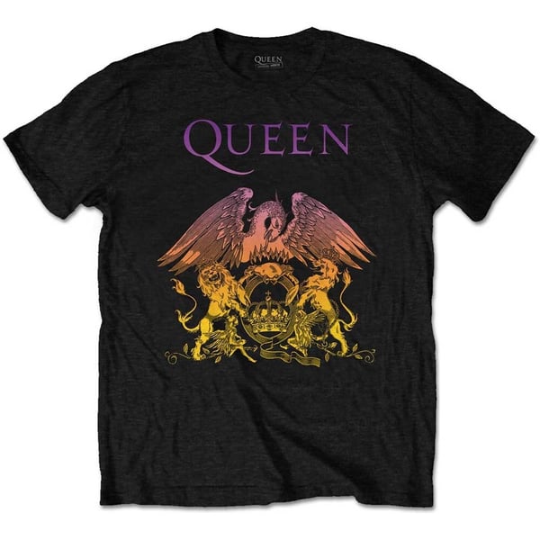 Queen Unisex T-Shirt: Gradient Crest (X-Large)