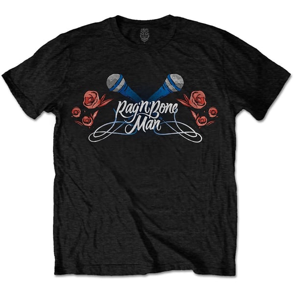 Rag'n'Bone Man Unisex T-Shirt: Mics & Roses (Large)