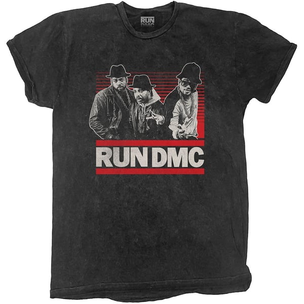 Run DMC Unisex T-Shirt: Gradient Bars (Dip-Dye/Mineral Wash) (Small)