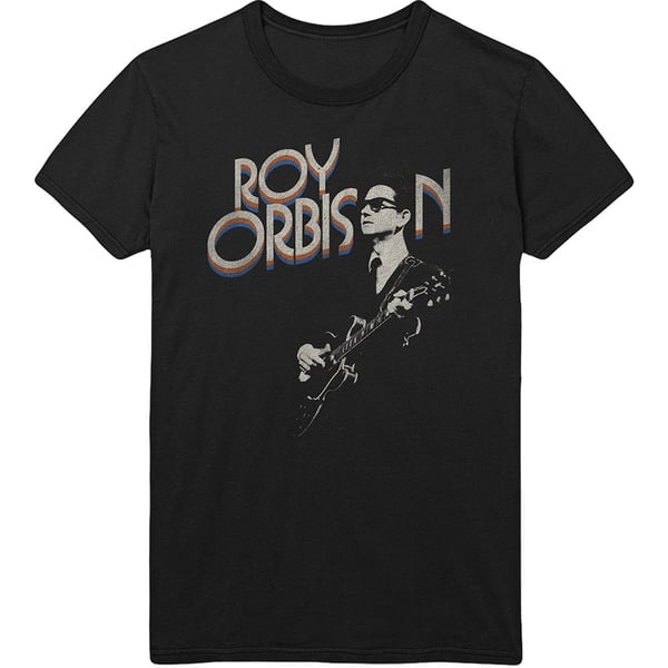 Roy Orbison Unisex T-Shirt: Guitar & Logo (Small)