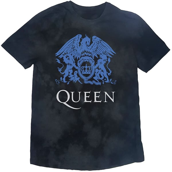 Queen Unisex T-Shirt: Blue Crest (Dip-Dye) (Small)