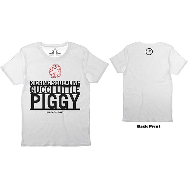 Radiohead Unisex T-Shirt: Gucci Piggy (Back Print) (Small)
