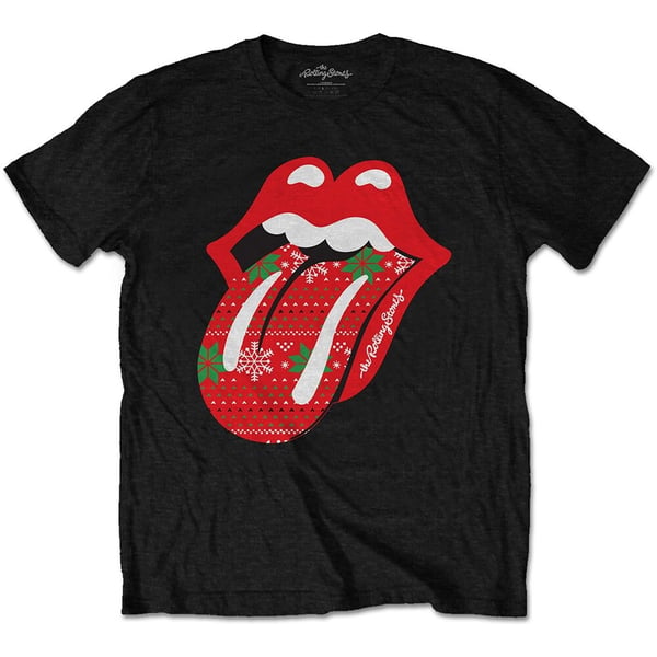 The Rolling Stones Unisex T-Shirt: Christmas Tongue (Small)