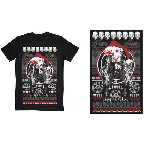 Rob Zombie Unisex T-Shirt: Bloody Santa (Large)