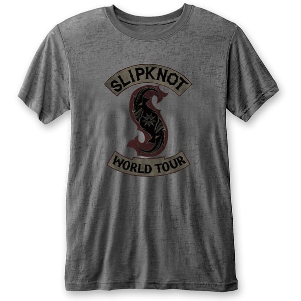 Slipknot Unisex Burn Out T-Shirt: World Tour (X-Large)