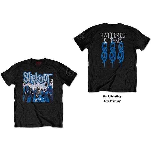 Slipknot Unisex T-Shirt: 20th Anniversary Tattered & Torn (Back Print) (Large)