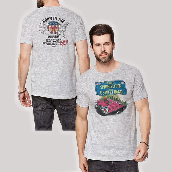 Bruce Springsteen Unisex T-Shirt: Pink Cadillac (Back Print) (X-Large)