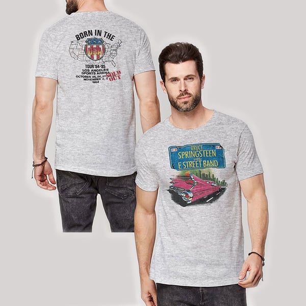 Bruce Springsteen Unisex T-Shirt: Pink Cadillac (Back Print) (Large)