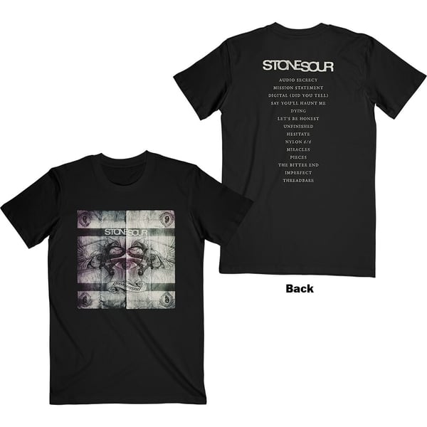 Stone Sour Unisex T-Shirt: Audio Secrecy Square (Back Print) (Small)