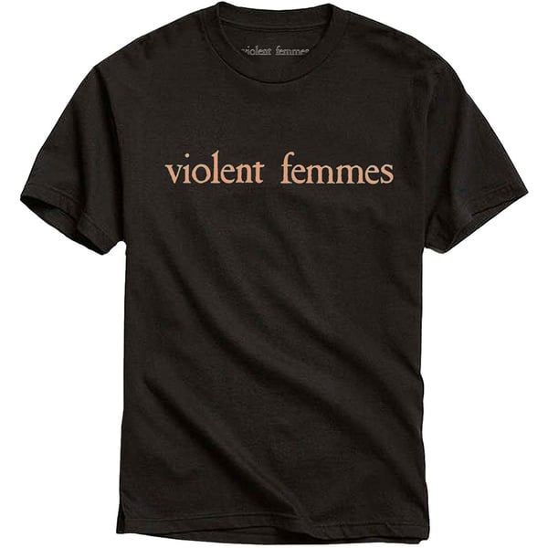 Violent Femmes Unisex T-Shirt: Salmon Pink Vintage Logo (Large)