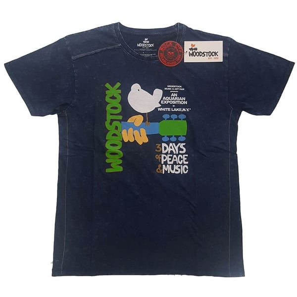 Woodstock Unisex Snow Wash T-Shirt: Poster (Small)