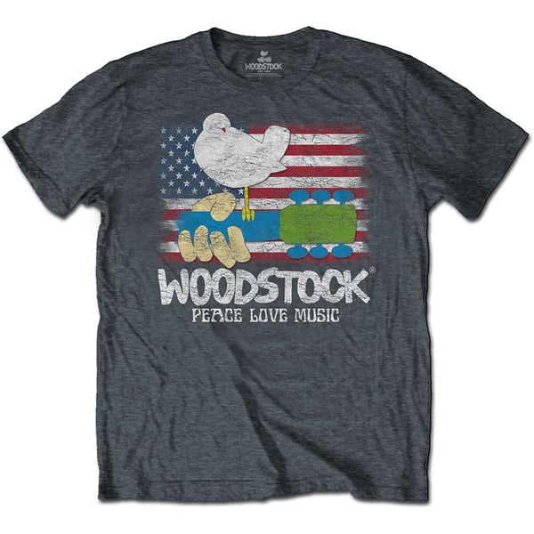 Woodstock Unisex T-Shirt: Flag (XX-Large)