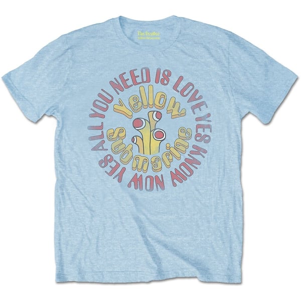 The Beatles Unisex T-Shirt: Yellow Submarine AYNIL Circle Vintage (X-Large)