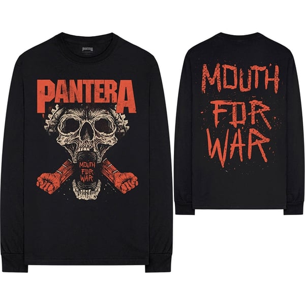 Pantera Unisex Long Sleeved T-Shirt: Mouth For War (Back Print) (Medium)