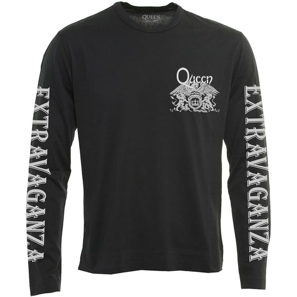 Queen Unisex Long Sleeved T-Shirt: Extravaganza (Sleeve Print) (Small)