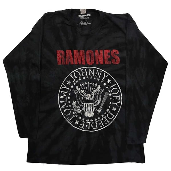 Ramones Unisex Long Sleeved T-Shirt: Presidential Seal (Dip-Dye) (X-Large)