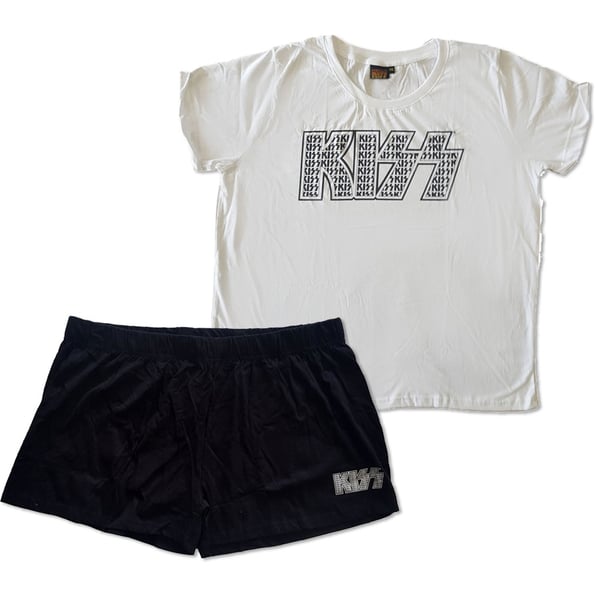 KISS Ladies Summer Pyjamas: Logo Infill (XX-Large)