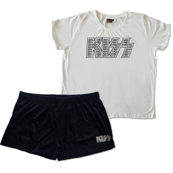 KISS Ladies Summer Pyjamas: Logo Infill (XX-Large)