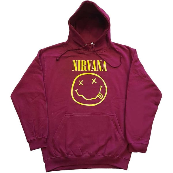Nirvana Unisex Pullover Hoodie: Yellow Smiley (Large)