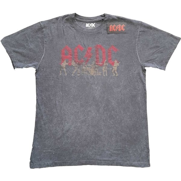 AC/DC Unisex T-Shirt: Vintage Silhouettes (Snow Wash) (Large)