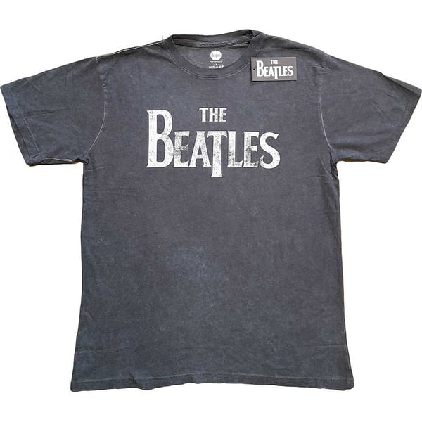 The Beatles Unisex T-Shirt: Drop T Logo (Snow Wash) (Small)