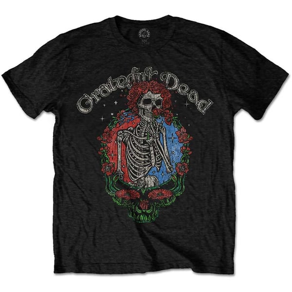 Grateful Dead Unisex T-Shirt: Floral Stealie (Large)