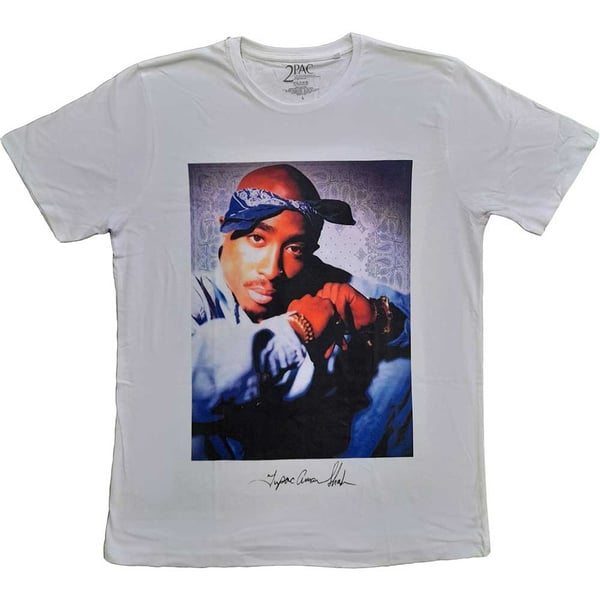 Tupac Unisex T-Shirt: Blue Bandana (Small)
