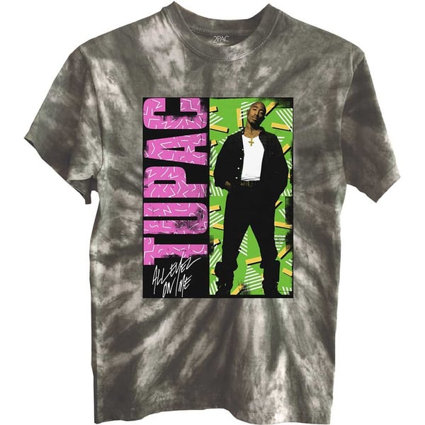 Tupac Unisex T-Shirt: All Eyez On Me (Dye-Wash) (Large)