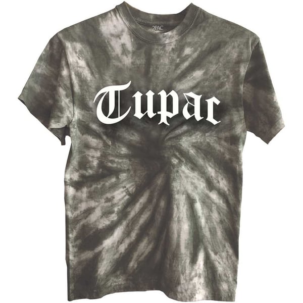 Tupac Unisex T-Shirt: Gothic Logo (Dye-Wash) (X-Large)