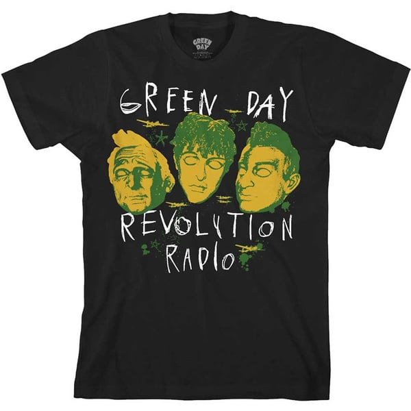 Green Day Unisex T-Shirt: Scribble Mask (Medium)